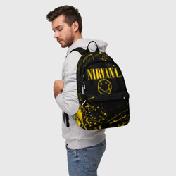 Рюкзак 3D Nirvana smile logo with yellow grunge - фото 2