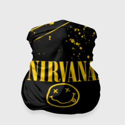 Бандана-труба 3D Nirvana smile logo with yellow grunge