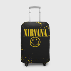 Чехол для чемодана 3D Nirvana smile logo with yellow grunge
