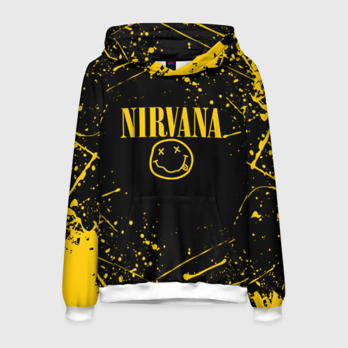 Мужская толстовка 3D Nirvana smile logo with yellow grunge