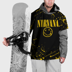 Накидка на куртку 3D Nirvana smile logo with yellow grunge