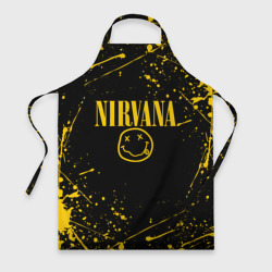 Фартук 3D Nirvana smile logo with yellow grunge