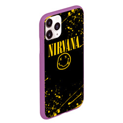 Чехол для iPhone 11 Pro Max матовый Nirvana smile logo with yellow grunge - фото 2