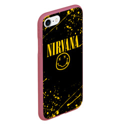 Чехол для iPhone 7/8 матовый Nirvana smile logo with yellow grunge - фото 2