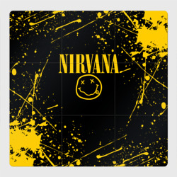 Магнитный плакат 3Х3 Nirvana smile logo with yellow grunge