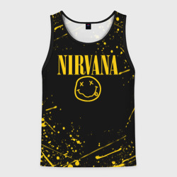 Мужская майка 3D Nirvana smile logo with yellow grunge