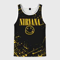 Мужская майка 3D Nirvana smile logo with yellow grunge