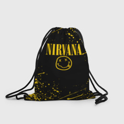 Рюкзак-мешок 3D Nirvana smile logo with yellow grunge