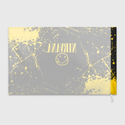 Флаг 3D Nirvana smile logo with yellow grunge - фото 2