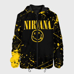 Мужская куртка 3D Nirvana smile logo with yellow grunge