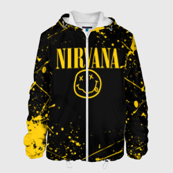 Мужская куртка 3D Nirvana smile logo with yellow grunge