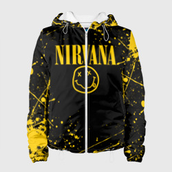 Женская куртка 3D Nirvana smile logo with yellow grunge