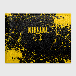 Обложка для студенческого билета Nirvana smile logo with yellow grunge