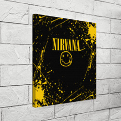 Холст квадратный Nirvana smile logo with yellow grunge - фото 2