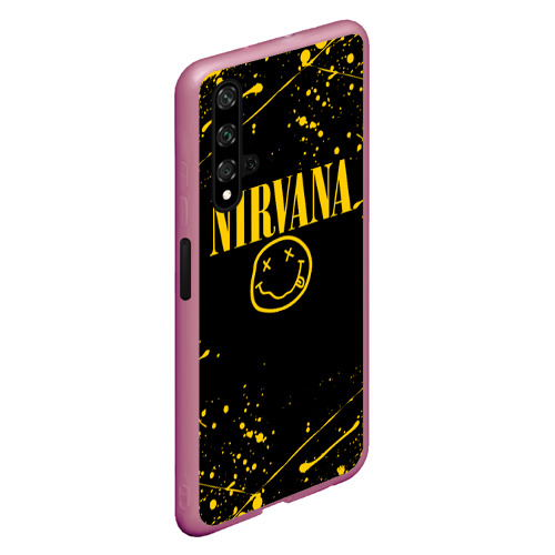 Чехол для Honor 20 Nirvana smile logo with yellow grunge, цвет малиновый - фото 3