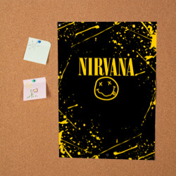 Постер Nirvana smile logo with yellow grunge - фото 2