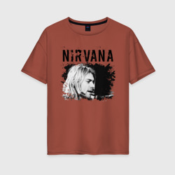 Женская футболка хлопок Oversize NIRVANA | Kurt Donald (Z)