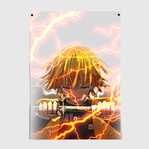 Постер Kimetsu no Yaiba достает меч