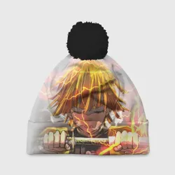 Шапка 3D c помпоном Kimetsu no Yaiba достает меч