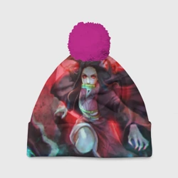 Шапка 3D c помпоном Незуко Камадо