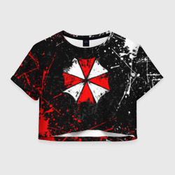 Женская футболка Crop-top 3D Resident evil Umbrella