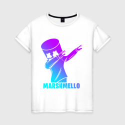 Женская футболка хлопок Marshmello neon Маршмелло неон