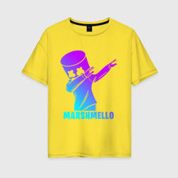 Marshmello neon Маршмелло неон – Футболка оверсайз из хлопка с принтом купить со скидкой в -16%
