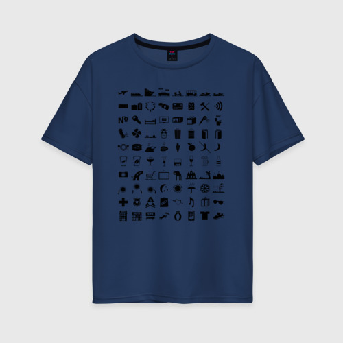 Женская футболка хлопок Oversize Путешественник вне рамок 8.1, цвет темно-синий