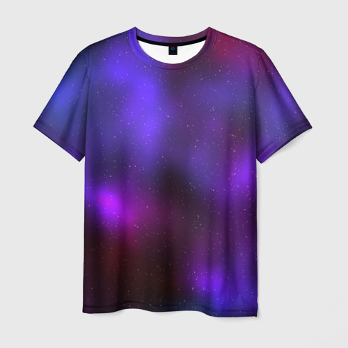 Мужская футболка 3D с принтом Космическое Сияние, вид спереди #2