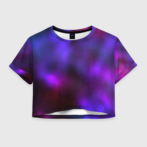 Женская футболка Crop-top 3D Космическое Сияние Фото 01 Женская футболка Crop-top 3D Космическое Сияние Фото 01