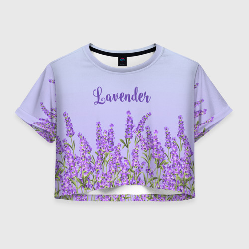 Женская футболка Crop-top 3D Lavander, цвет 3D печать