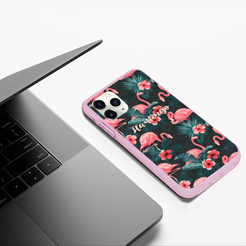 Чехол для iPhone 11 Pro Max матовый Flamingo, цвет розовый - фото 5