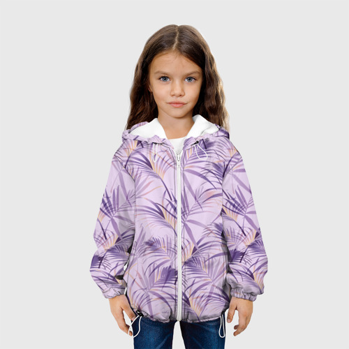 Детская куртка 3D Листья, цвет белый - фото 4