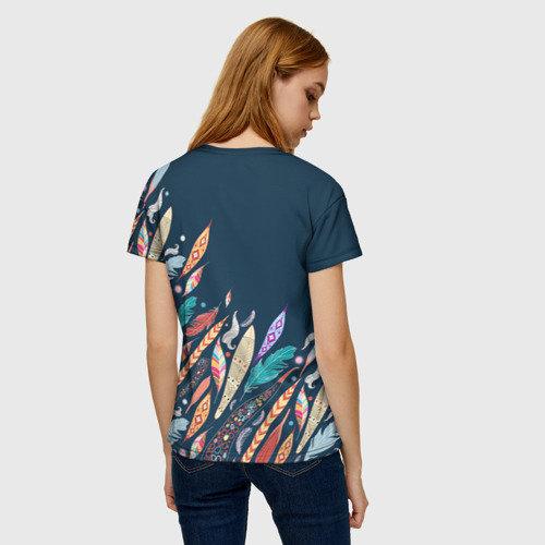 Женская футболка 3D Перья, цвет 3D печать - фото 4