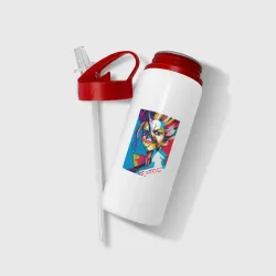 Бутылка для воды с трубочкой E=MC2. Аниме Доктор Стоун - фото 2