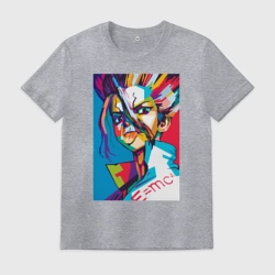 Мужская футболка хлопок E=MC2. Аниме Доктор Стоун