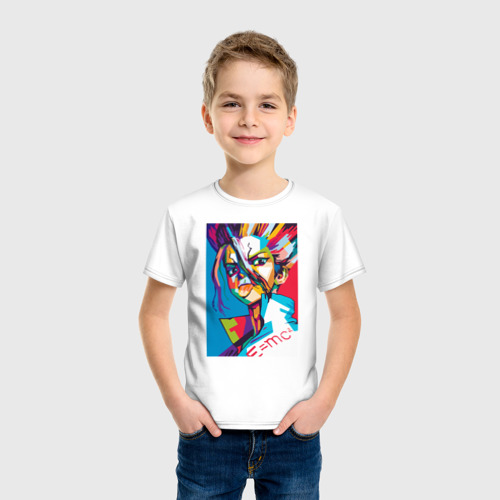 Детская футболка хлопок с принтом E=MC2 Аниме Доктор Стоун, фото на моделе #1