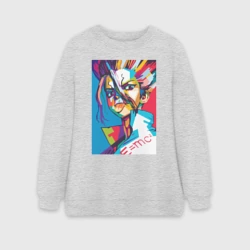 Женский свитшот oversize без начеса хлопок E=MC2. Аниме Доктор Стоун