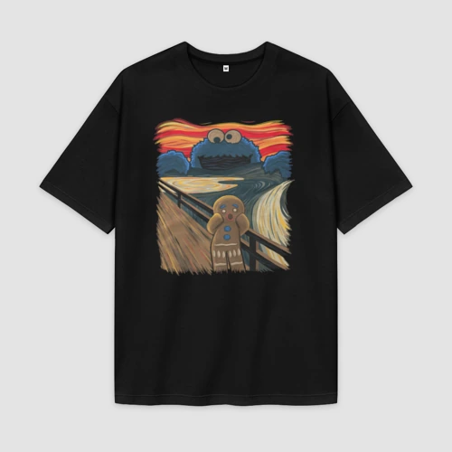 Мужская футболка Oversize хлопок premium Печенька ван гога