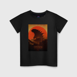 Детская футболка хлопок Godzilla and red sun