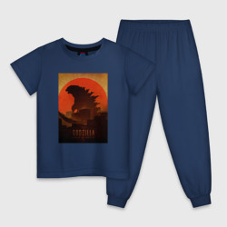 Детская пижама хлопок Godzilla and red sun