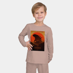 Детская пижама с лонгсливом хлопок Godzilla and red sun - фото 2
