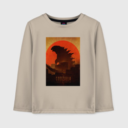 Детский лонгслив хлопок Godzilla and red sun