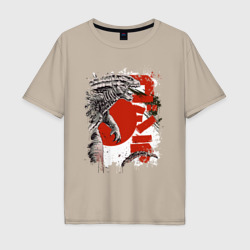 Мужская футболка хлопок Oversize Godzilla Годзилла