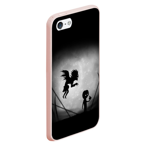 Чехол для iPhone 5/5S матовый Death Note, цвет светло-розовый - фото 3