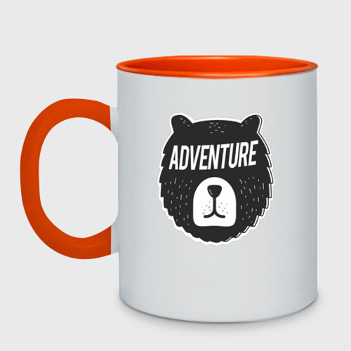 Кружка двухцветная Bear Adventure, цвет белый + оранжевый