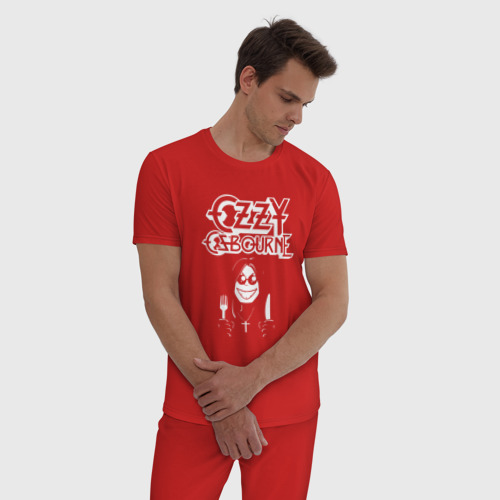 Мужская пижама хлопок Ozzy Osbourne, цвет красный - фото 3