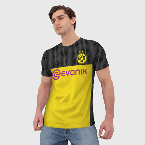 Мужская футболка 3D Sancho home UEFA 19-20, цвет 3D печать - фото 3