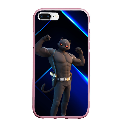 Чехол для iPhone 7Plus/8 Plus матовый Fortnite Meowscles Shadow, цвет розовый