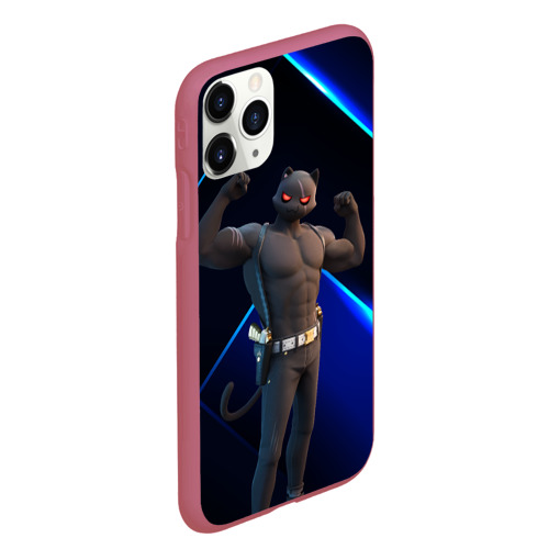 Чехол для iPhone 11 Pro Max матовый Fortnite Meowscles Shadow, цвет малиновый - фото 3